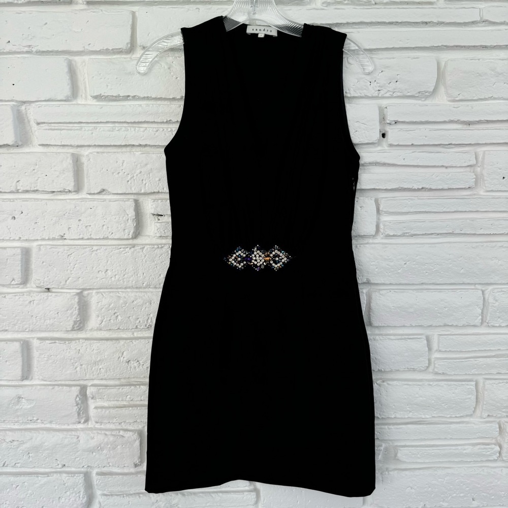 Black V Neck Sandro Dress